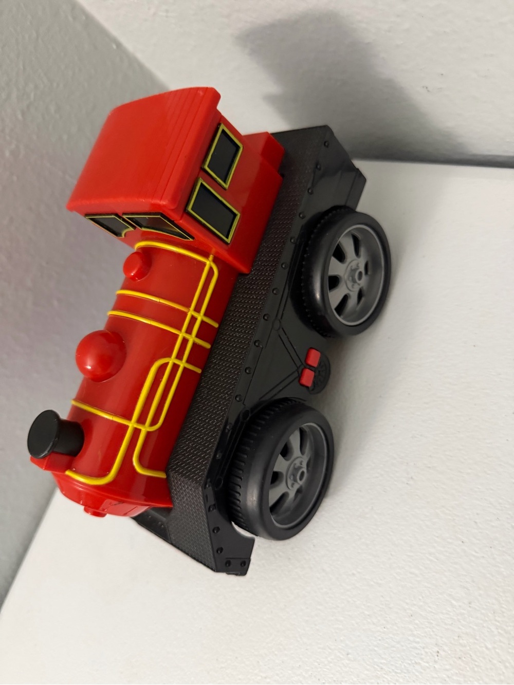 Red and Black Pull-Back Toy Train Engine for Kids
